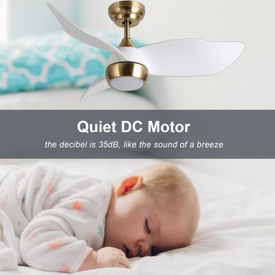 Ventilador de teto branco inteligente com 6 velocidades ajustáveis e controle de voz