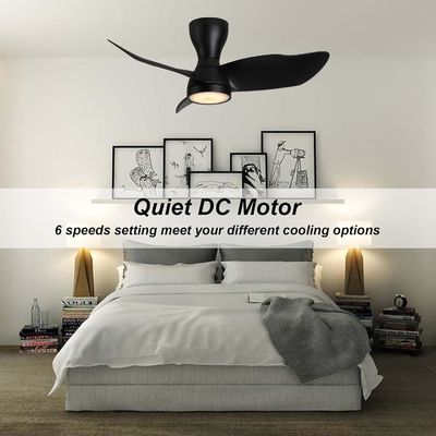 Elegante ventilador de teto de motor DC de 36 polegadas com controle inteligente e compatível com Alexa / Google Assistant