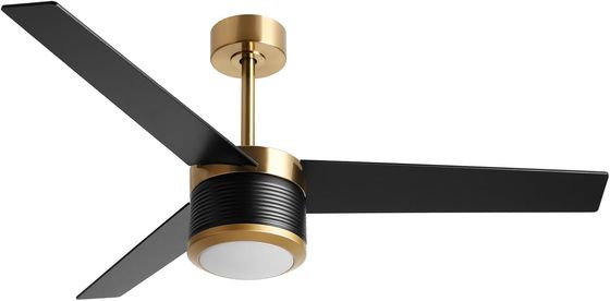 Ventilador de teto WIFI inteligente em branco preto ouro 52 polegadas de brilho total