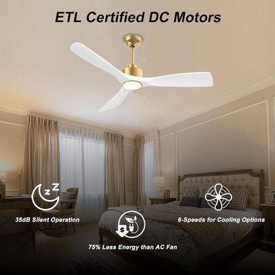 52 Ventilador de tecto com luz ABS dimmable Branco quente Branco natural Frio Branco