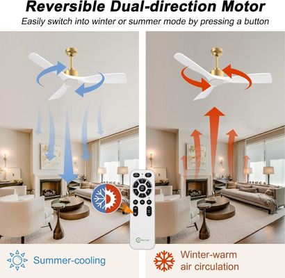 52 Ventilador de tecto com luz ABS dimmable Branco quente Branco natural Frio Branco