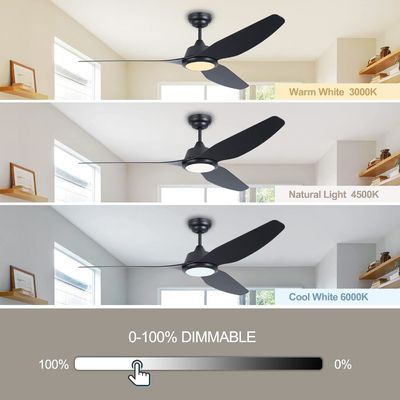 56 Luz de ventilador de teto inteligente com Alexa/Google Home Control