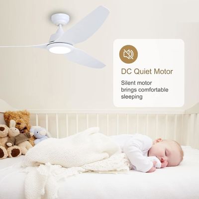Ventilador de teto silencioso de 56 polegadas com motor e iluminação de CC