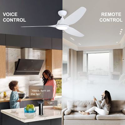 Ventilador de teto silencioso de 56 polegadas com motor e iluminação de CC