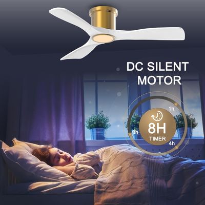 Ventilador de tecto preto de 52 polegadas com motor DC reversível eficiente