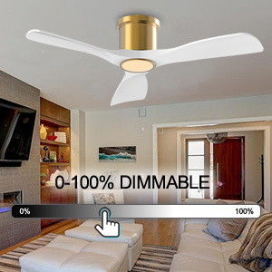 Ventilador de tecto preto de 52 polegadas com motor DC reversível eficiente