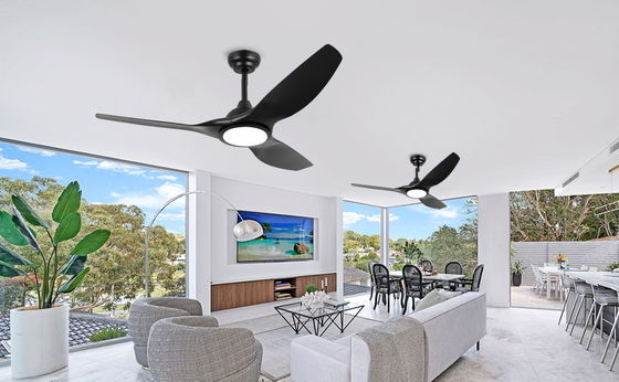 Ventilador de 52 polegadas com luz 3 temperatura de cor para quarto Ventilador de teto CFM alto