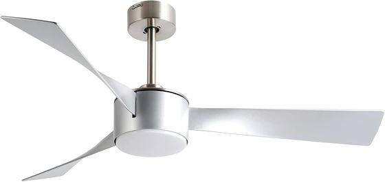 Iluminação de ventilador de tecto de prata de 52 polegadas com controle remoto