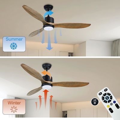 Ventilador moderno de 52 polegadas com luz para sala de 12 pés * 12 pés a 17 pés * 17 pés