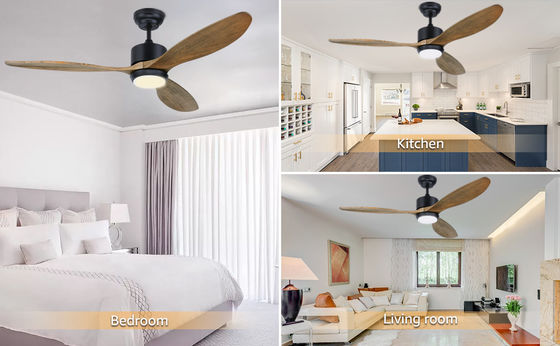 Ventilador moderno de 52 polegadas com luz para sala de 12 pés * 12 pés a 17 pés * 17 pés