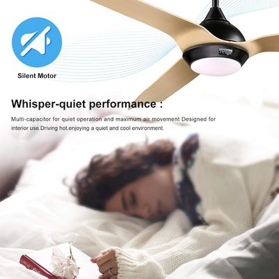Ventilador de teto de 52 polegadas Design aerodinâmico Downrod externo Ventilador de teto montado com luz