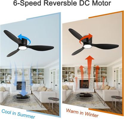 Ventilador de teto de ouro branco preto 52 com função de poupança de energia
