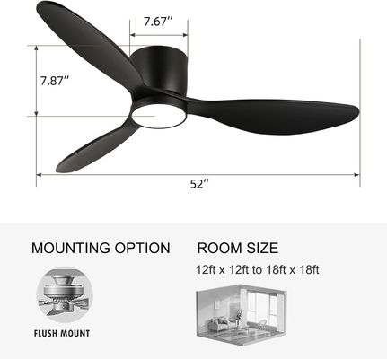 Ventilador de teto de ouro branco preto 52 com função de poupança de energia