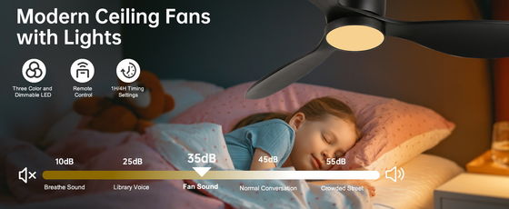 Ventilador de teto de ouro branco preto 52 com função de poupança de energia