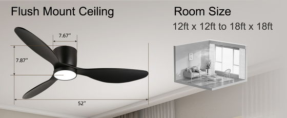 Ventilador de teto de ouro branco preto 52 com função de poupança de energia
