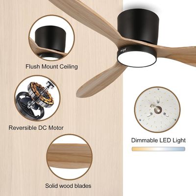 Iluminação de ventilador de teto de 52 polegadas com função de economia de energia