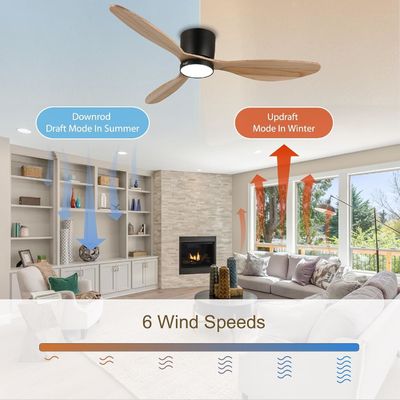 Iluminação de ventilador de teto de 52 polegadas com função de economia de energia