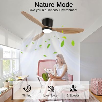 Iluminação de ventilador de teto de 52 polegadas com função de economia de energia