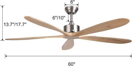 Ventilador de teto inteligente com luz silenciosa e poupança de energia de 6 velocidades compatível com Alexa / Google Home