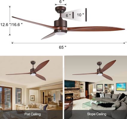 65 Luz de ventilador de teto contemporâneo com controlo de voz e luz LED dimmable