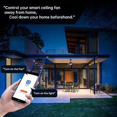65 Luz de ventilador de teto contemporâneo com controlo de voz e luz LED dimmable