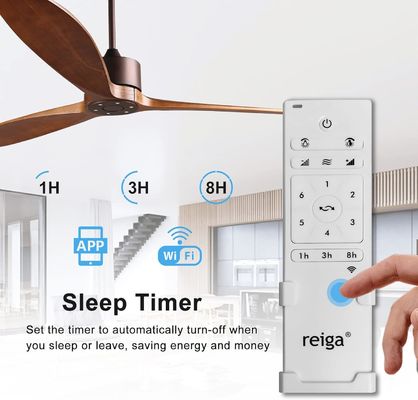 6 Velocidade Alexa Controle de Voz ABS Smart DC Motor Ventilador de teto com Iluminação em Ouro Preto Branco