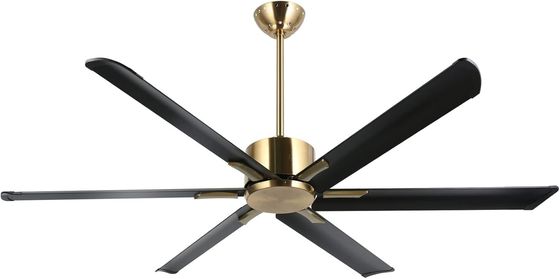 Ventilador de teto inteligente de 72 polegadas com luzes em acabamento preto/branco/ouro