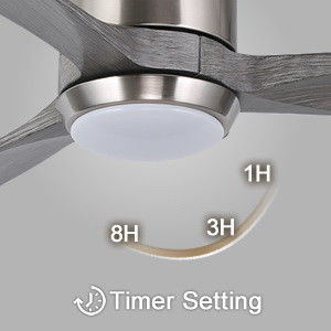 Ventilador de teto silencioso com motor de corrente contínua com controle inteligente APP Luz LED dimmable de 3 cores e 6 opções de velocidade