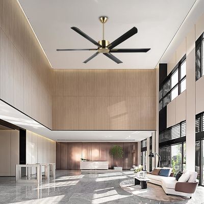 Ventilador de teto inteligente de 72 polegadas com luzes em acabamento preto/branco/ouro