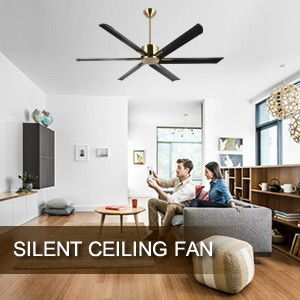 Ventilador de teto inteligente de 72 polegadas com luzes em acabamento preto/branco/ouro