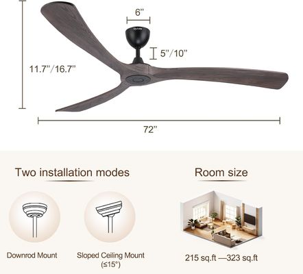 Ventilador de teto inteligente de 6 velocidades com luz controlada pela Alexa