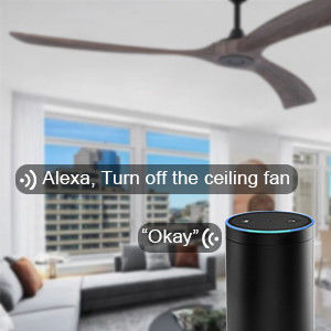 Ventilador de teto inteligente de 6 velocidades com luz controlada pela Alexa