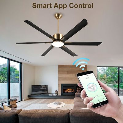 Ventilador de teto inteligente moderno de 72 polegadas com luz em ABS branco