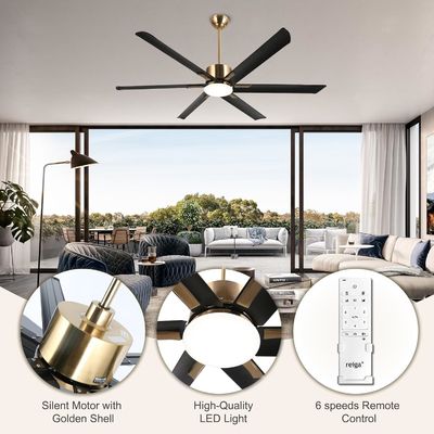 Ventilador de teto inteligente moderno de 72 polegadas com luz em ABS branco