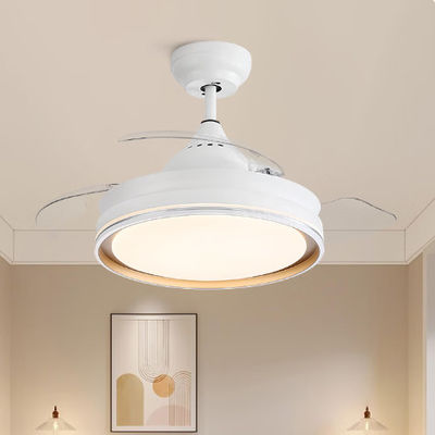 Ventilador de teto retrátil com motor de corrente contínua de 6 velocidades com luz