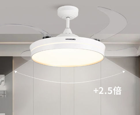 Ventilador de teto retrátil com motor de corrente contínua de 6 velocidades com luz