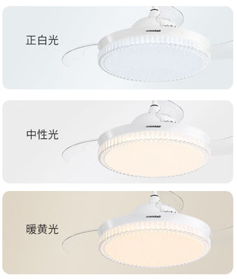 Ventilador de teto inteligente com acento dourado com luzes LED e controle de voz