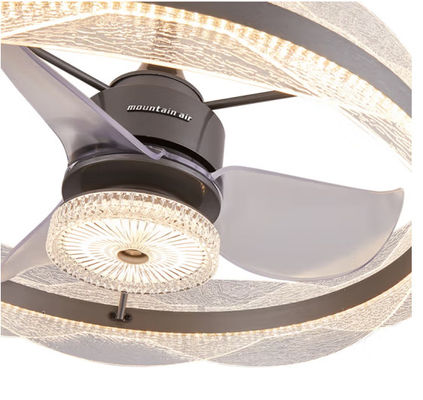 Luz de ventilador de teto inteligente com 6 velocidades e 3 modos de luz
