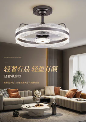 Luz de ventilador de teto inteligente com 6 velocidades e 3 modos de luz