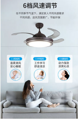 Ventilador de teto Wi-Fi inteligente com luz e motor DC