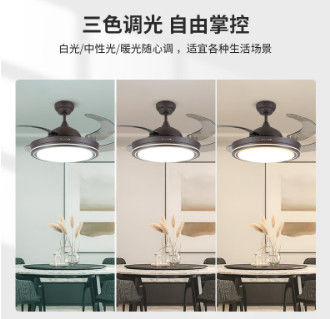 Ventilador de teto Wi-Fi inteligente com luz e motor DC