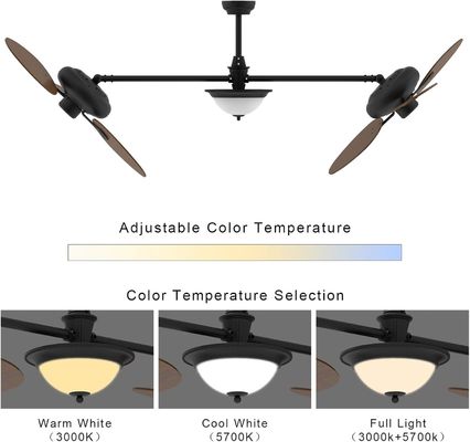 Ventilador de teto inteligente moderno de 86 polegadas com kit de luz e motor DC de 3 velocidades