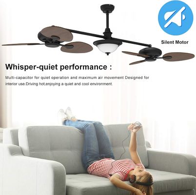 Ventilador de teto inteligente moderno de 86 polegadas com kit de luz e motor DC de 3 velocidades